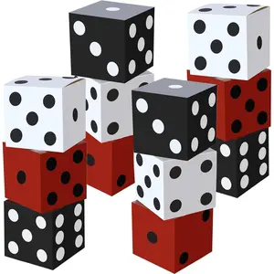 12 pcs large casino dice boxes 11 in casino theme party decoration vegas jumbo giant dice centerpieces table top dice casino night graduation prom birthday party supplyblack white red
