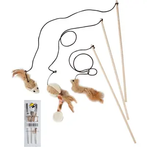 Teaser  Kitten Toys Set  Sisal Wand Teasers with , Bell, , Elastic String, and Sturdy  Rod