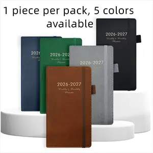 26-27 Year Midweek English Efficiency Notebook, 24k Portable Pocket Planner, Cross-Border Office Learning Schedule Book, 5 Colors Available