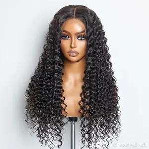 5x5 Glueless Lace Closure Wig Deep Wave 180% Density human hair