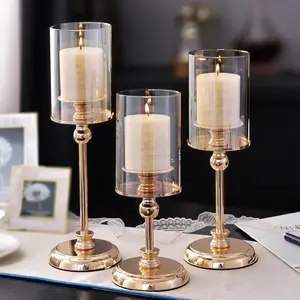 1PC Luxury Table Soft Decoration Decoration European-Style Candlelight Dinner Crystal Metal Candle Holder