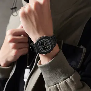 Matte White Square Digital Wrist Watch, Solid Sporty Design, Comfort Textured Band, Retro Utility Style, Unisex Accessory Everyday and Outdoor Trips