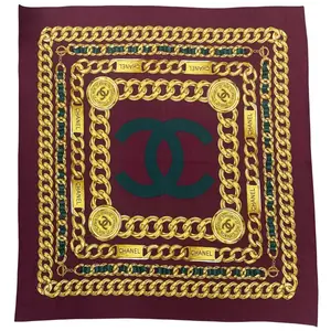 Pre-owned Chanel chain pattern red Scarf 12192633132/913242