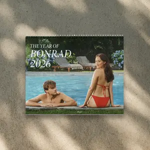 A Year Of Bonrad 2026 Calendar - Team Conrad Summer Vibes, The Summer, Turned Pretty | Home Decor, Office Decor - Fan Gift, Unique Holiday Gift