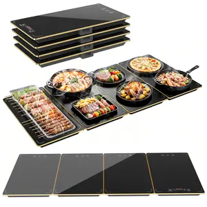 【Father's Day Gift】Electric Warming Tray, 4-in-1 Food Warmers for Parties Buffet with 9 Temp Settings and Timer, 33"x15" Glass Surface Warming Mat for Food, Modular Buffet Hot Plates for Catering and Gatherings  #TikTokShopDealsforYouDays