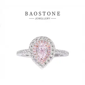 BAOSTONE 925 Silver Ring-Ophelia's Murmur-Lab Created Artificial Gemstone 925 Silver Ring Plated With Rhodium#J166