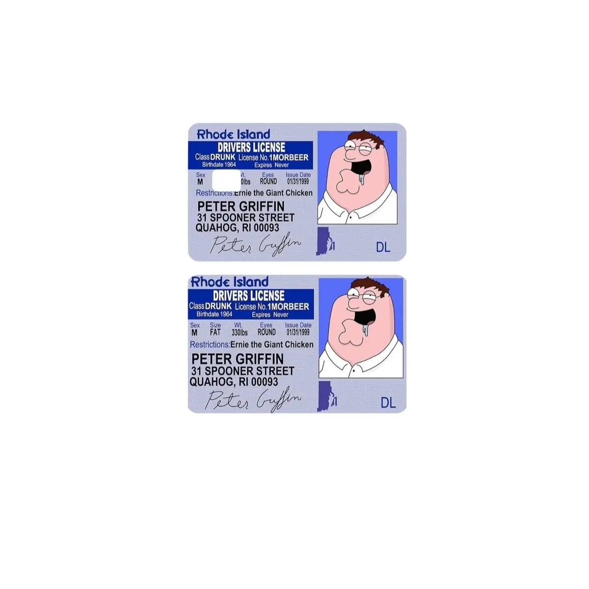 Peter Griffin ID credit card sticker