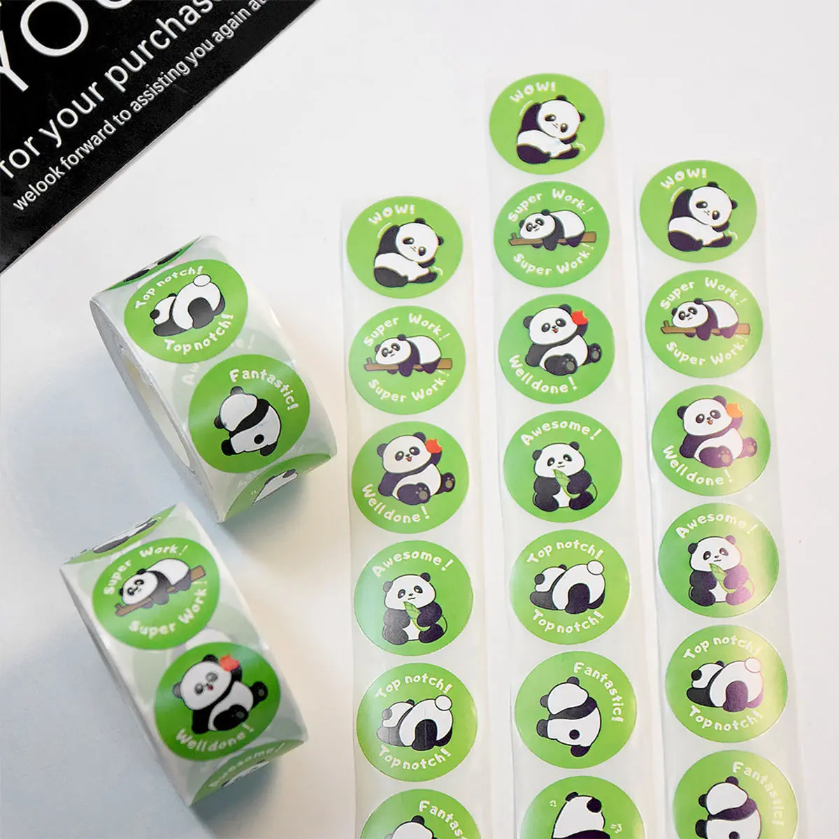 Panda Stickers Roll, Creative Panda Cartoon Designs, 500 Sheets, Kids Reward Labels, Classroom Reward Stickers, School Supplies, Gift Wrapping Seals, Funny Stickers, Sticker Packs