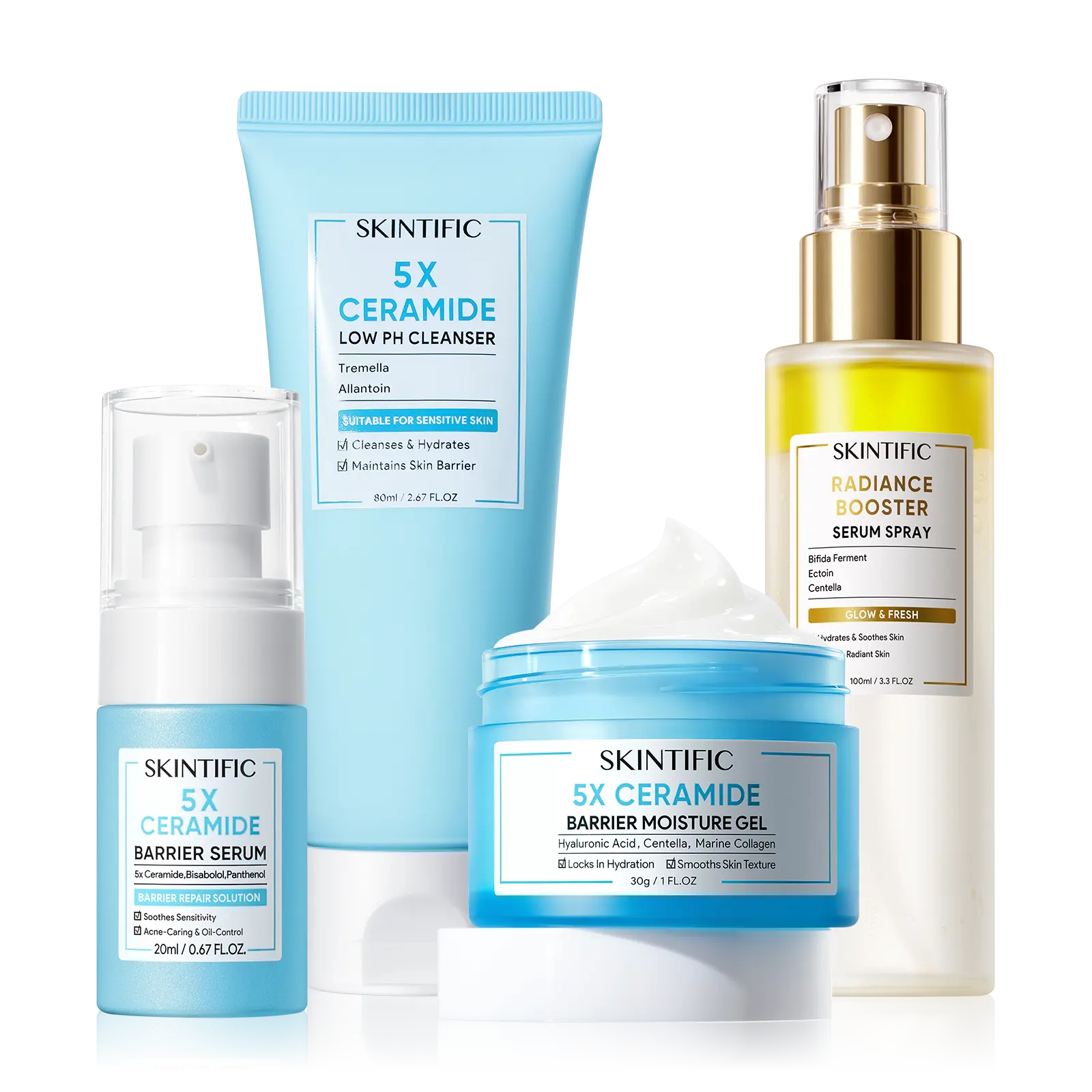 SKINTIFIC Daily Skincare Complete 4pcs Kit – 4 Full-Size Essentials for Balanced Glowing Skin SKINTIFIC Daily Skincare Complete 4pcs Kit – 4 Full-Size Essentials for Balanced Glowing Skin