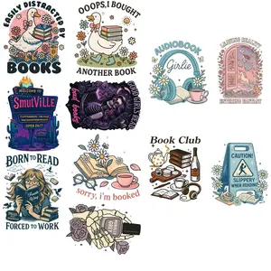 Book premade DTF gang sheet- 11 prints, Book Lover Premade DTF Gang sheet, Book transfers Graphic Tshirt