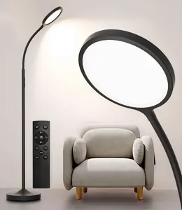 Floor Lamp,Super Bright  LED Lamps for Living Room, Custom Color Temperature Standing Lamp with Remote Push Button, Adjustable Gooseneck Reading Floor Lamp for Bedroom Office Black