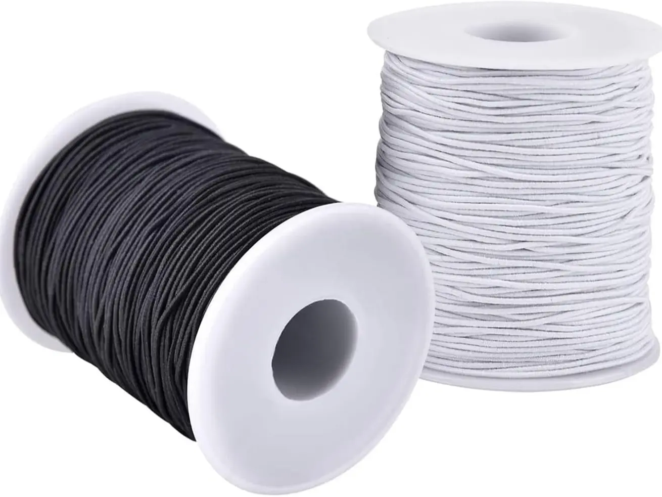 1mm Sturdy Braided Rubber Elastic Cords - 2 Rolls Easy-to-Use Rubber Beading Cords & Threads for Beads Making, Accessories for Beading, Jewelry Making