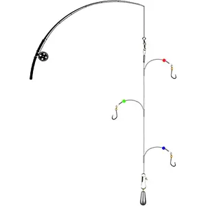 High Strength Nylon-Coated Steel Wire Leader Rigs with Hooks Swivels Snap Connector, Saltwater Fishing Accessories