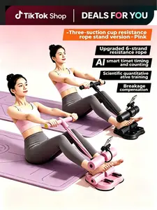 3 Suction Cups Sit-Up Bar, Effortless & Effective Abdominal Training Device