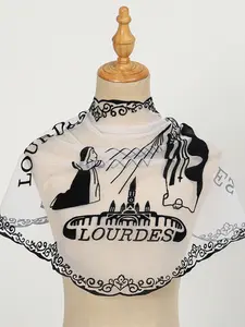 Catholic Mantilla Kerudung Misa Gereja Katolik, Spanish Style Catholic Veil, Our Lady of Lourdes Design, Religious Accessory