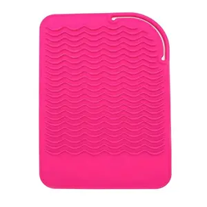 2-Pack Silicone Heat-Resistant Mat, Heat-Resistant Travel Mat, Heat-Resistant Mat for Curling Irons, Straighteners, and Flat Irons, Suitable for Hair Straighteners or Other Heated Styling Tools (Pink + Rose Red)