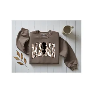 Leopard Print Lightning Bolt Mama Crewneck