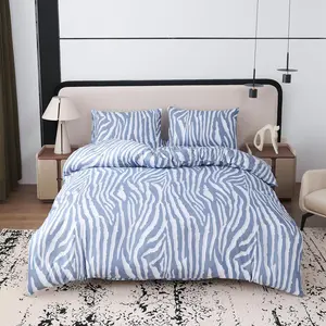 Zebra Stripe Print Bedding Set, 1 Count Duvet Cover & 2 Counts Pillowcase without Filler, Soft Comfortable Bedding Set for Home Bedroom