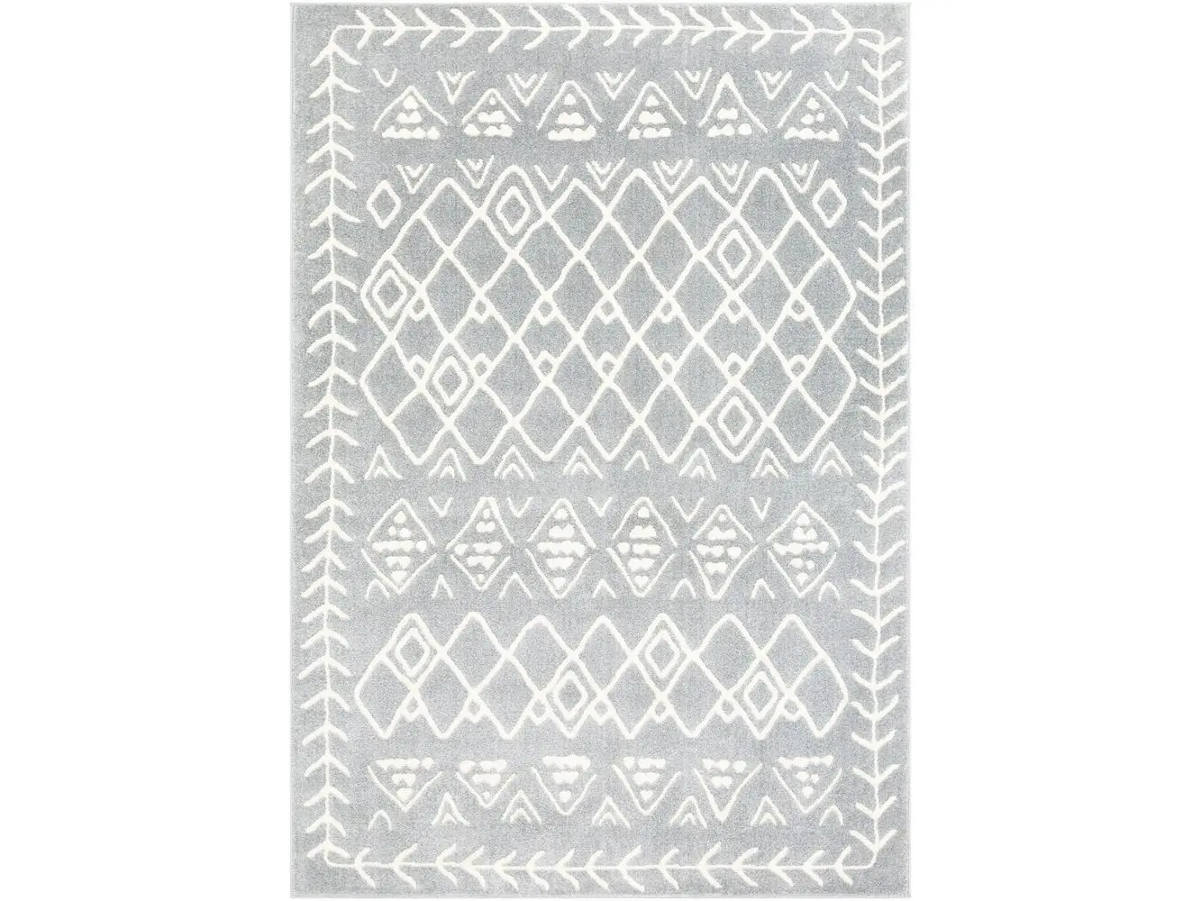 Livabliss HRZ2314-1616 18 in. Horizon Series Indoor Machine-Woven Medium Pile Area Rug - Medium Gray, Cream Household Textile