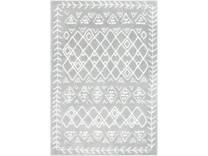 Livabliss HRZ2314-1616 18 in. Horizon Area Rug, Medium Gray & Cream