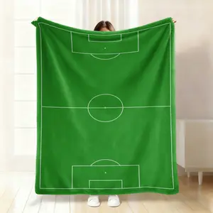 Ultra-Soft Flannel Reversible Blanket, Field-Themed Team Football Blanket, Ideal for Sports Fans, Couch & Bed Use, Decor Gift for Living Room, Football Blankets, Team-Themed Blankets