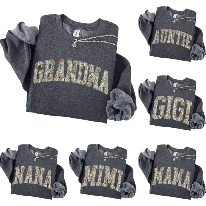 Custom Mama Heart Sweatshirt Personalized Grandparent Gift Floral Grandma, Nana, Lolly, Mimi, Gigi, Mamaw, Gammie Shirt, Family Sweater