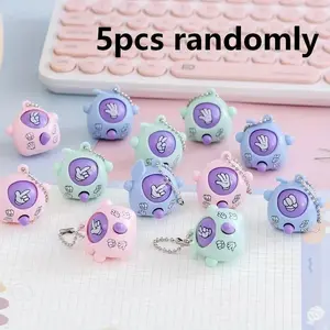 5pcs Mini Rock Paper Scissors Keychain Toy Set, Cute Keychain, Creative Portable Gift for Book Bags, Birthday Party, Christmas, Halloween, Classroom Rewards