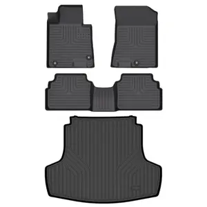 Depituu For Hyundai Sonata/Sonata Hybrid 2020-2026 Floor Mats & Cargo Liner, All Weather Protection TPE Floor Liners Front& Rear Row Full Set Accessories Black ,car stuff,car essentials,car mats accessories,car floor mat,Easy to Clean, Non-Slip TPE
