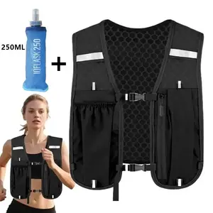 Running Hydration Vest, Adjustable Chest Strap for Men and Women, Includes 250ML Soft Water Bottle, Comfortable Running Gear, Jogging Equipment