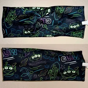 Green alien black twist front headband Retro