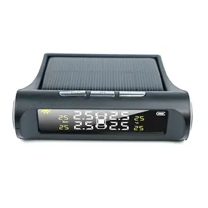 Tire Pressure Monitoring System, Universal Wireless Tire Pressure Monitor with 4 External Sensors, Real-time Display 4 Tires' Pressure & Temperature