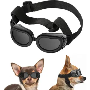 Dog Sunglasses Small Breed Dogs Goggles UV Protection,Goggles for Small Dogs Eye Wear Protection with Adjustable Strap Windproof Anti-Fog Sunglasses for Small Dogs Doggy Doggie Glasses,Black Masks Photo