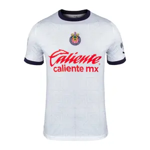 Chivas Guadalajara White Away Soccer Jersey – Liga MX Football Shirt Retro Futbol Fan Jersey for Men TikTok Viral Mexican Club Soccer Kit Short Sleeve Athletic Streetwear Classic Football Tee Gift for Chivas Supporters Unisex Sportswear Top
