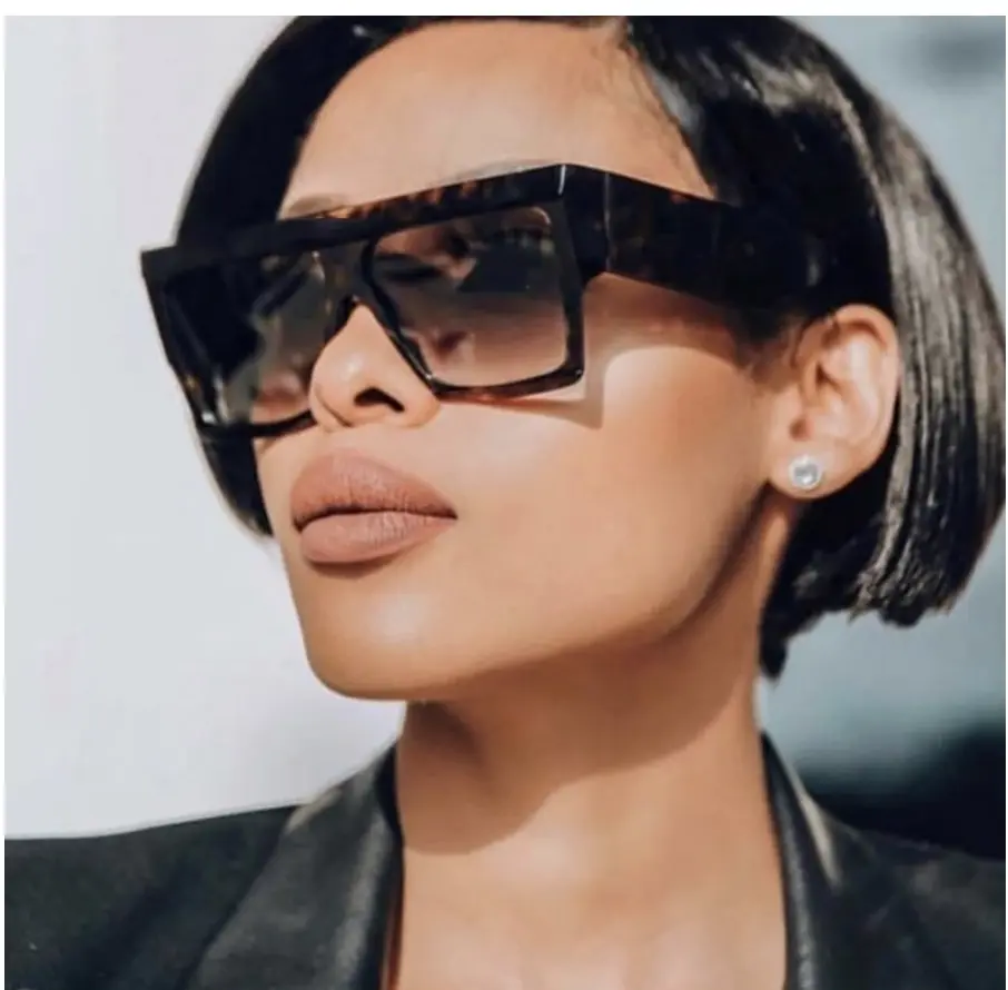 Miss Feline Oversized Sunglasses Women's Flat Top Big Bold Gafas Shadz Super Full UV 100% Protection Vintage Rectangle Shades Eco-Friendly Natural Materials Durable Plastic Frame