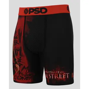 PSD Men's Nightmare of Elm Street - Freddy Nightmare Boxer Brief - Standard Length 7 Inch Inseam, Soft and Breathable Poly Blend Fabric