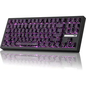ZORNHER ZH870 Wireless Mechanical Keyboard 80 Percent Hot Swappable Creamy Sound Linear Switches RGB Backlit Custom Lighted Topographic Keycaps for PC Gamer