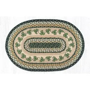 Capitol Importing  20 x 30 in. Jute Oval Irish Shamrock Patch