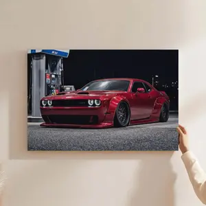 High-Definition Print Dodge Challenger Poster Wall Hanging Pictures Wall Art for Boys Bedroom Decor (Dodge Challenger-02)