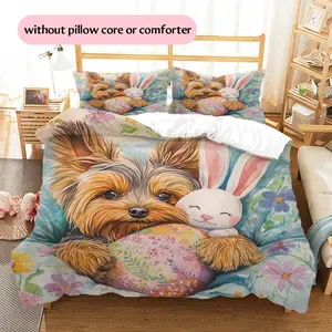 Yorkshire Terrier Doll  Printed bedding set, duvet cover and pillowcases, home decor, Christmas decoration, bedroom duvet cover, Christmas gift, birthday gift (1 * duvet cover + 2 * pillowcas