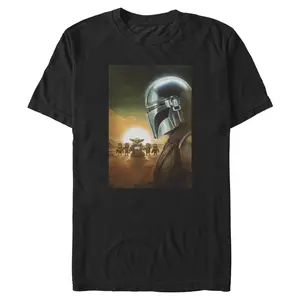 Men's Star Wars: The Mandalorian and Grogu Din Djarin and The Child Crew T-Shirt