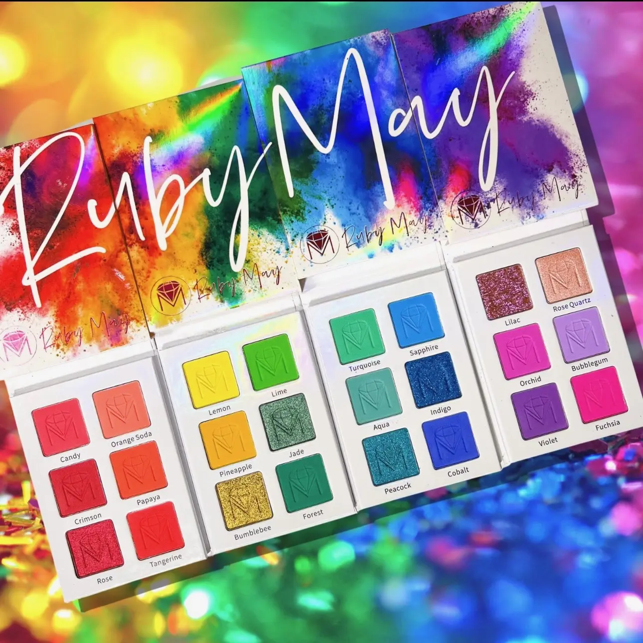 Ruby May Rainbow Vibes Eyeshadow Palette, Vol. 1 | Highly Pigmented, Cruelty-Free Makeup with 6 Vibrant Red & Orange Shades, Cosmetic, Pigmented Eyeshadow