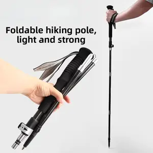 Outdoor folding five-section climbing stick climbing cane ultra-light climbing stick hiking stick crutches