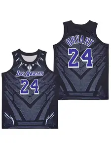 Los Angeles Kobe Bryant #24 Black Panther Futuristic Geometric Print Basketball Jersey Breathable Mesh Sleeveless Mamba Tribute Tank Top for Fans Kobe Supporters Legends Collectors & Mamba Mentality Enthusiasts