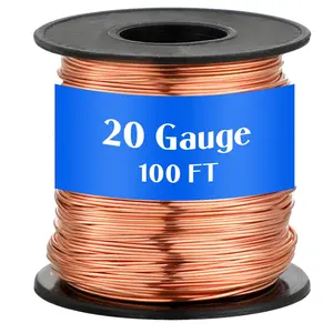 100ft 20 Gauge Copper Wire for Gardening, Electroculture, Bonsai,  Making Beading DIY Craft Pure Bare Copper Wire Spool(0.031'' Diameter)