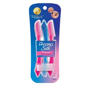 Schick Hydro Silk Touch-Up Dermaplaning Tool with Precision Cover, 3ct | Dermaplane Razor, Face Razors for Women, Peach Fuzz Remover