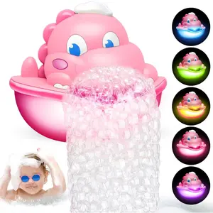 001-X Bath Toys,Light-Up Bath Bubble Machine Automatic Bubble Maker Bathroom Toy for Kids Ages 1-3 4-8 Toddler Bathub Toy Dinosaur Toys for Kids 3-5