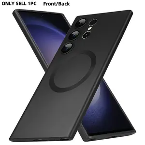 Magnetic Case for Samsung Galaxy S26 Ultra S25 Ultra S25FE S24 S23 S22 S21 Ultra Plus FE Black Mobile Cover Slim Thin Protective Back Cover for Wireless Charging Accessories