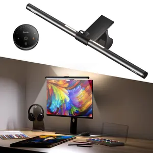 Quntis Monitor Light Bar with Remote Control, Dual Light Monitor for Home Office Gaming Stepless Dimming Brightness and Modern Design ML214 Adjustable Rgb Lighting Adjustable Leds