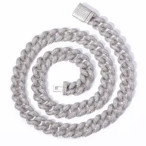 Necklace Hip Hop 12mm Bubble Chain Dense Iced Out Cuban Chain Micro Set Zircon Hiphop Necklace Accessories Adults Birthday