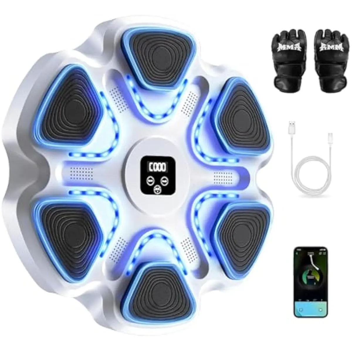 Smart Boxing Machine ,Music Boxing Machine,Boxing Training Machine with Boxing Gloves, Music Playback Boxing Workout Equipment Target for Home, Office, Gym  Gifts For Son&Daughter